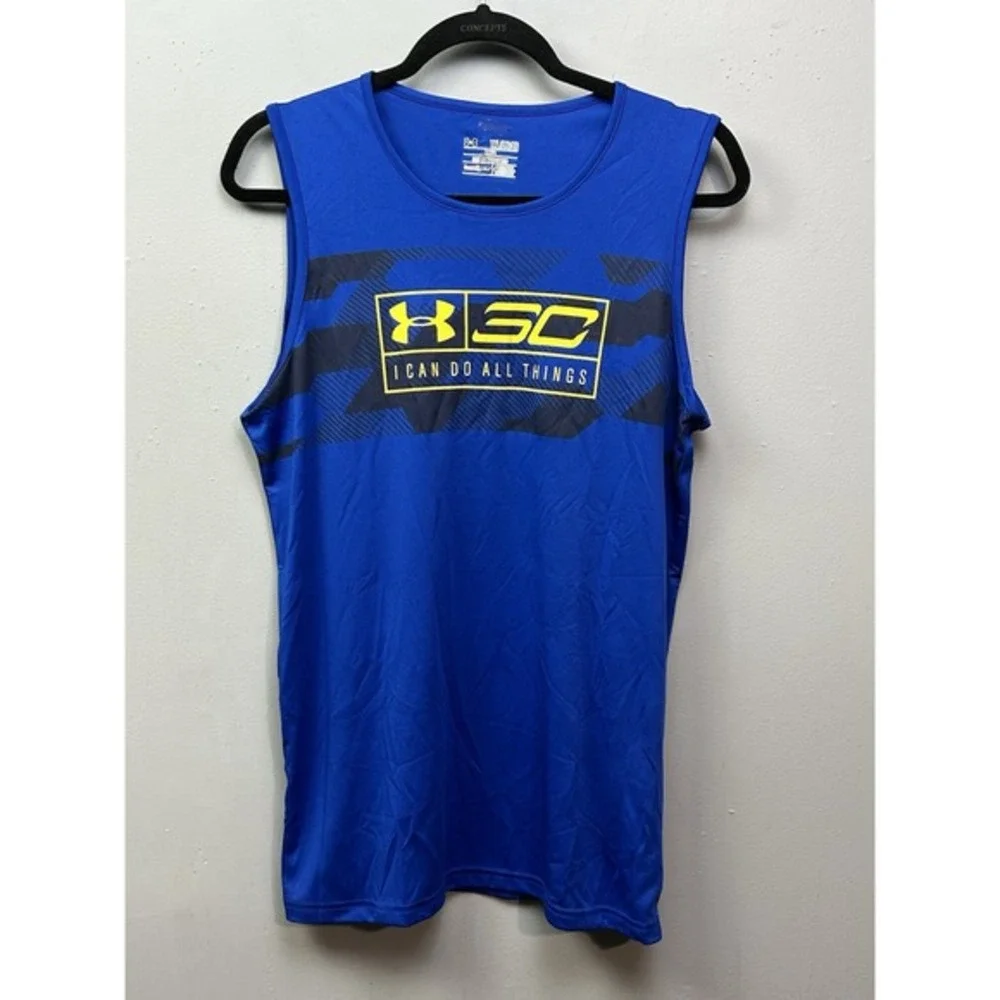 Under Armour Stephen‎ Curry Sleeveless Navy Blue Youth XL I Can do All Things